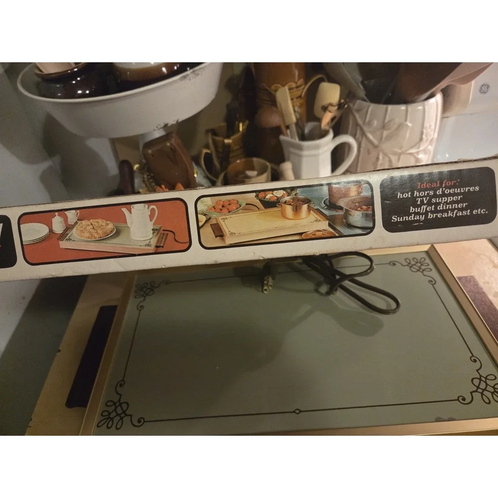 Vintage Cornwall Hot Plate Electric Tray Avocado Food Warmer MCM Works!!